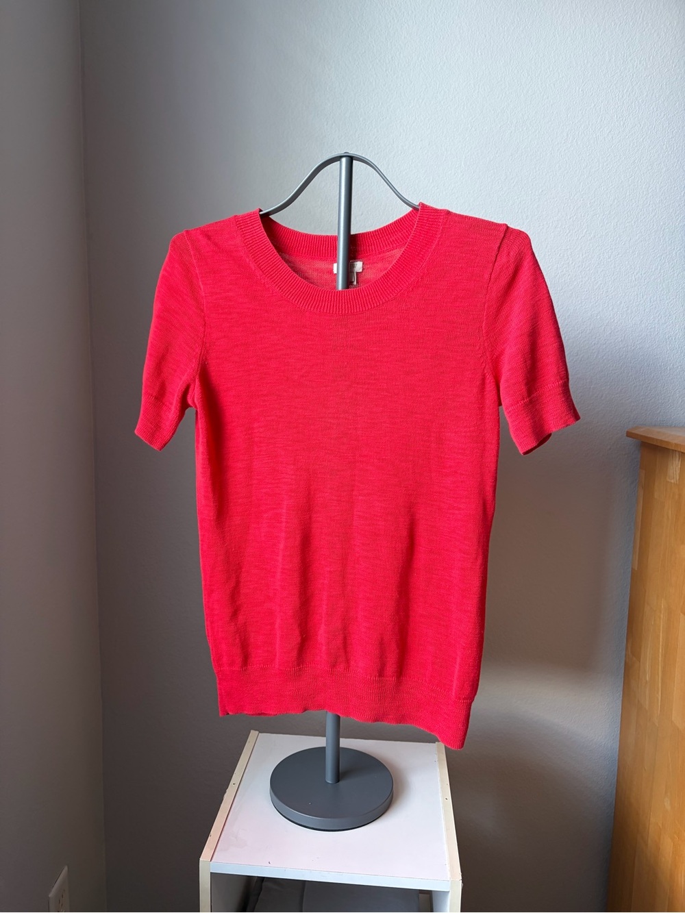 J. Crew Bright Red Short-Sleeve Knit Top